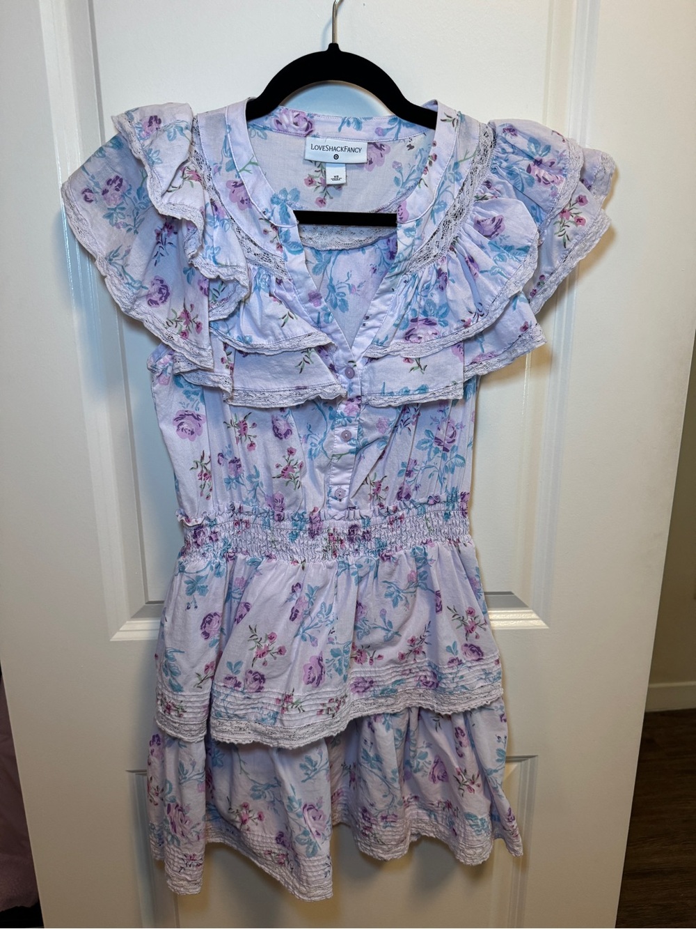 Women’s Purple Floral Love Shack Fancy Target Mini Dress XS